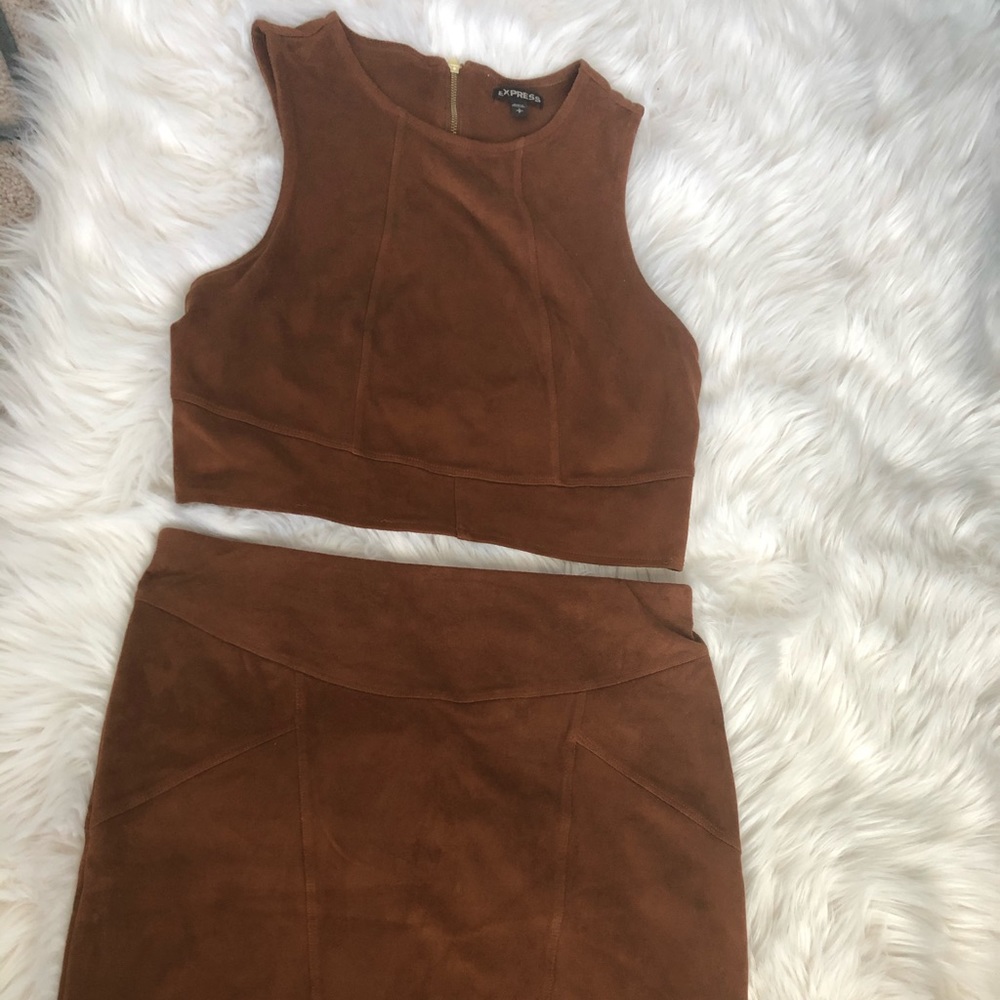 Express Brown Skirt Set